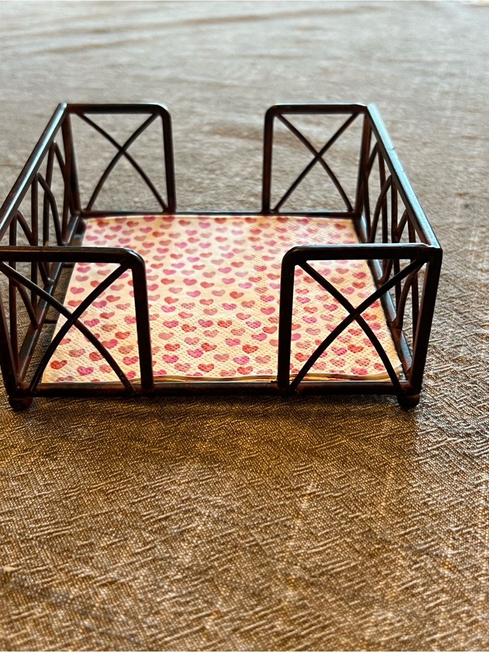 Metal Napkin holder for table; Used